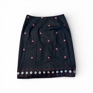 Elegant Black Embroidered Skirt